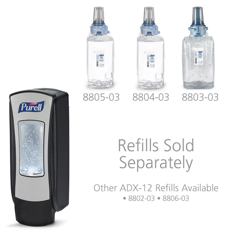 PURELL ADX12 Wall Mounted Hand Sanitizer Dispenser, Black/Brushed Chrome (8828-06)