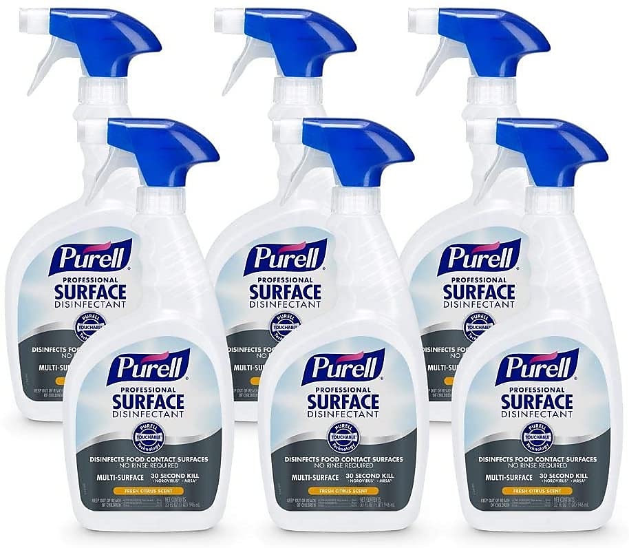 PURELL Professional Surface Disinfectant Spray, Fresh Citrus Scent, 32 Fl. Oz., 6/Carton (3342-06)