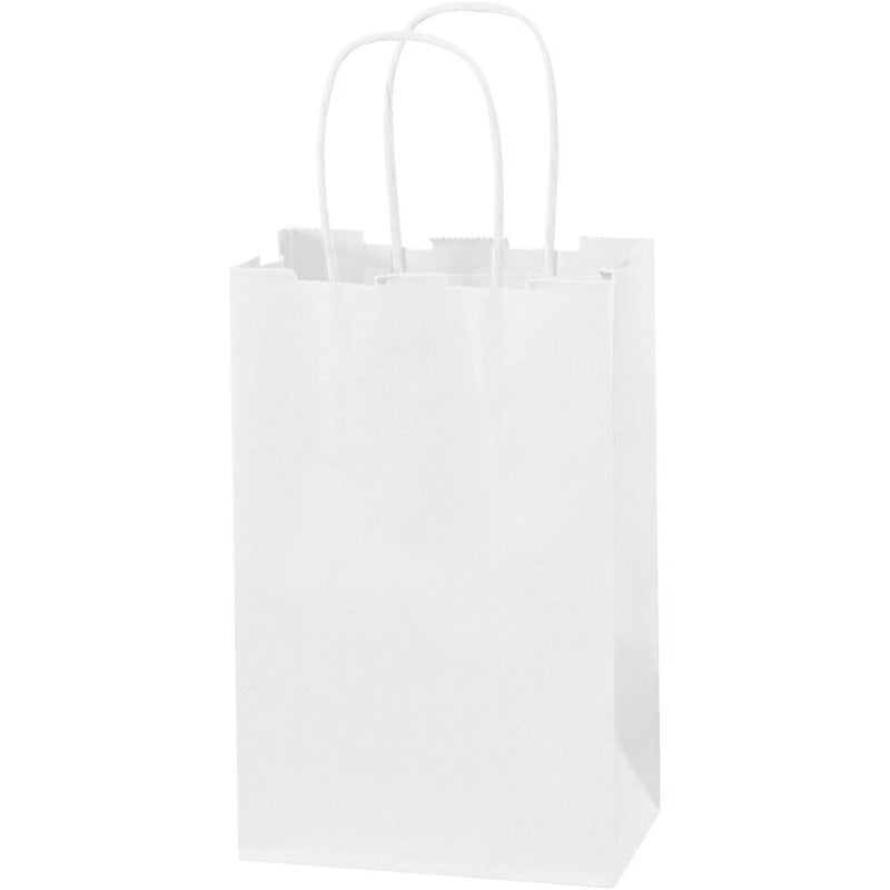 Staples 5 1/4" x 3 1/4" x 8 3/8" Shopping Bags, White, 250/Carton (BGS101W)