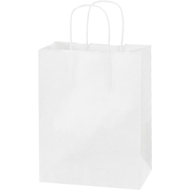 Staples® 10.25" x 4.5" x 4.75" Paper Shopping Bags, White, 250/Carton (BGS103W)