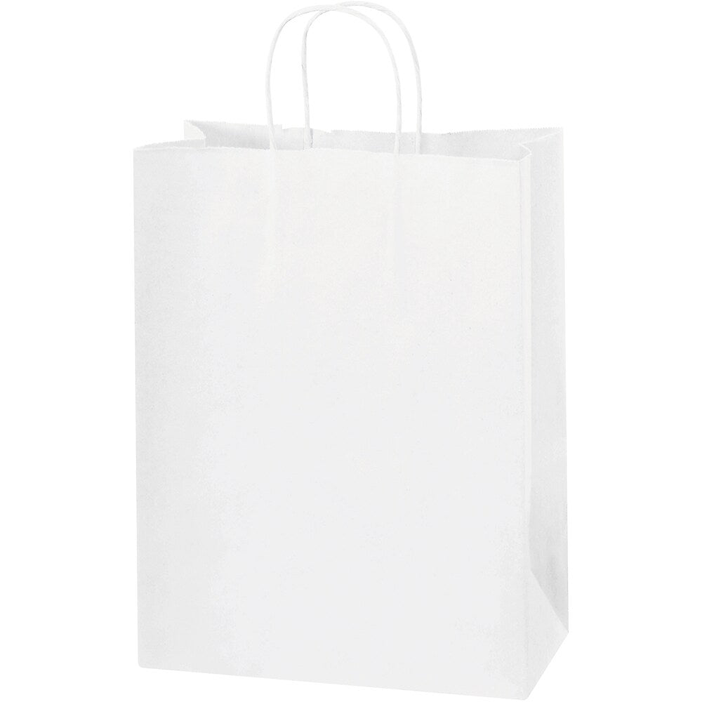 Staples 10" x 5" x 13" Shopping Bags, White, 250/Carton (BGS104W)
