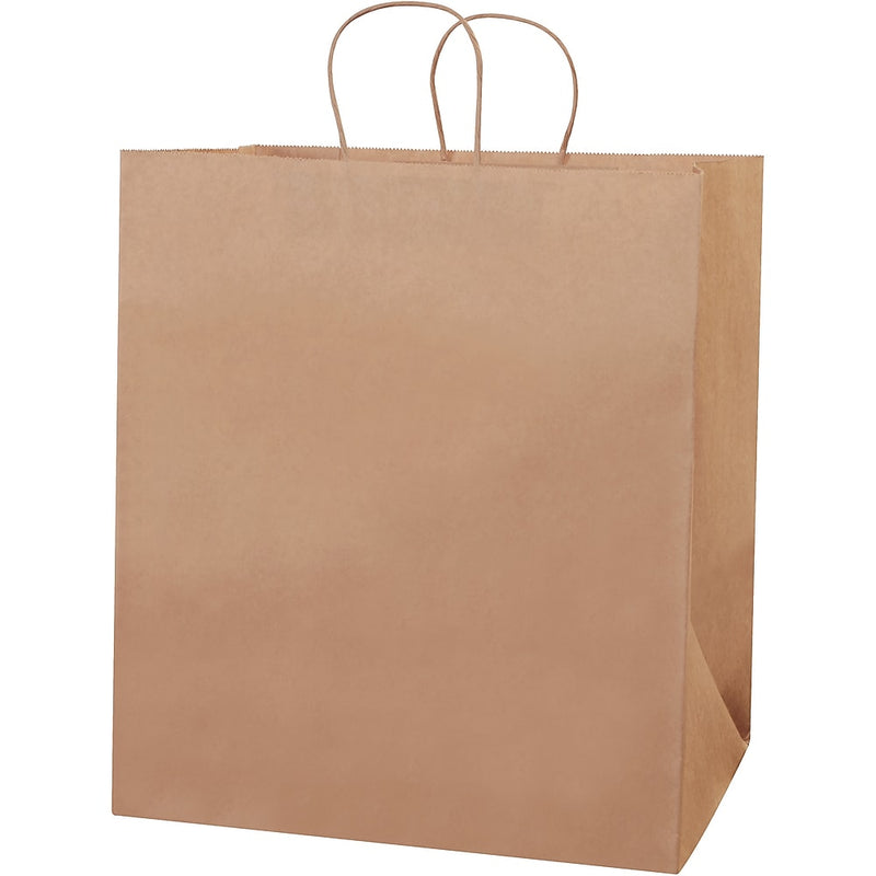 Staples 14" x 10" x 15 1/2" Shopping Bags, Kraft, 200/Carton (BGS107K)