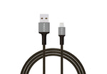 CODi 6' USB-A to Lightning Braided Nylon Charge & Sync Cable, Black (A01070)