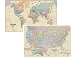WaypointGeographic Hemispheres Boardroom Laminated Maps, 2/Pack (HMBR2PK)