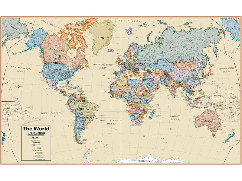 WaypointGeographic Hemispheres Boardroom Laminated Maps, 2/Pack (HMBR2PK)