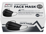 PPE Mask USA 3-ply Disposable Surgical Face Mask, Adult, Black, 50/Box (SMN200057)