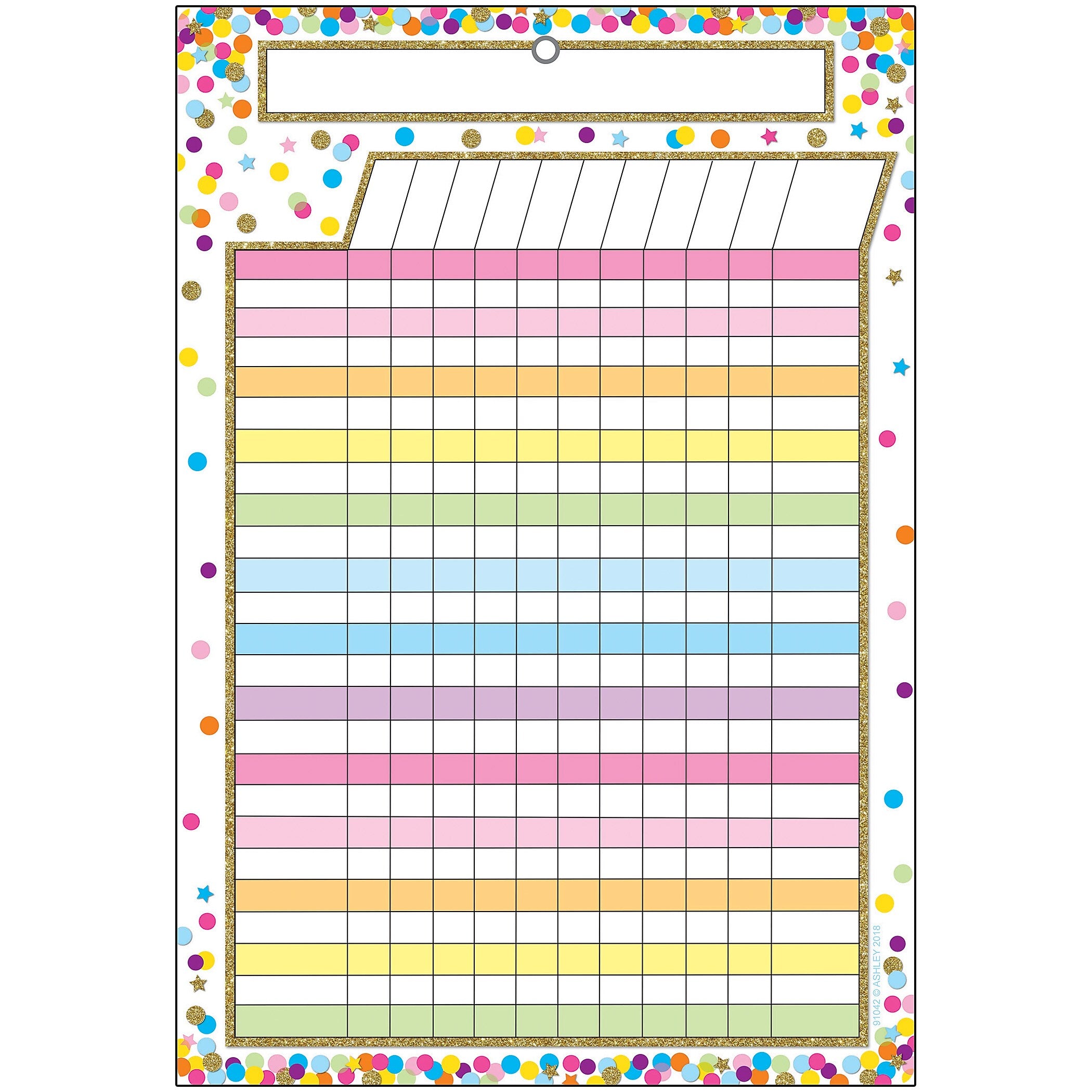 Ashley Productions Smart Poly Chart, Confetti Dry Erase Incentive Chart, Pack of 6 (ASH91042-6)