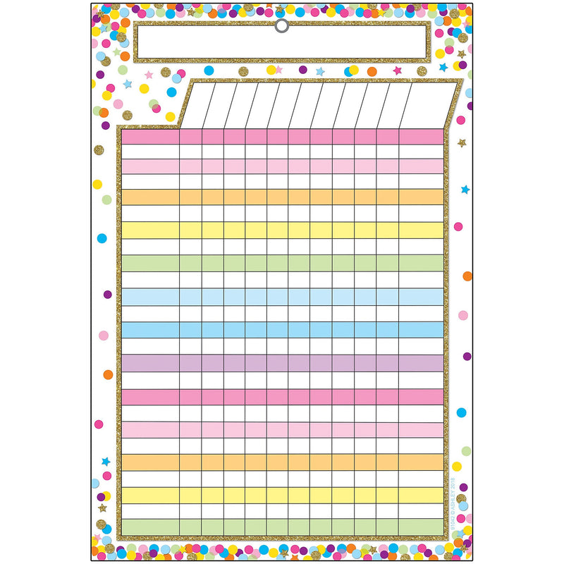 Ashley Productions Smart Poly Chart, Confetti Dry Erase Incentive Chart, Pack of 6 (ASH91042-6)