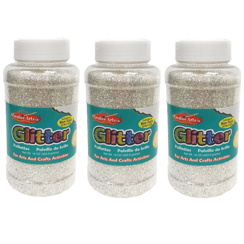CLI Creative Arts Glitter, 1 lb. Bottle, Iridescent, Pack of 3 (CHL41175-3)