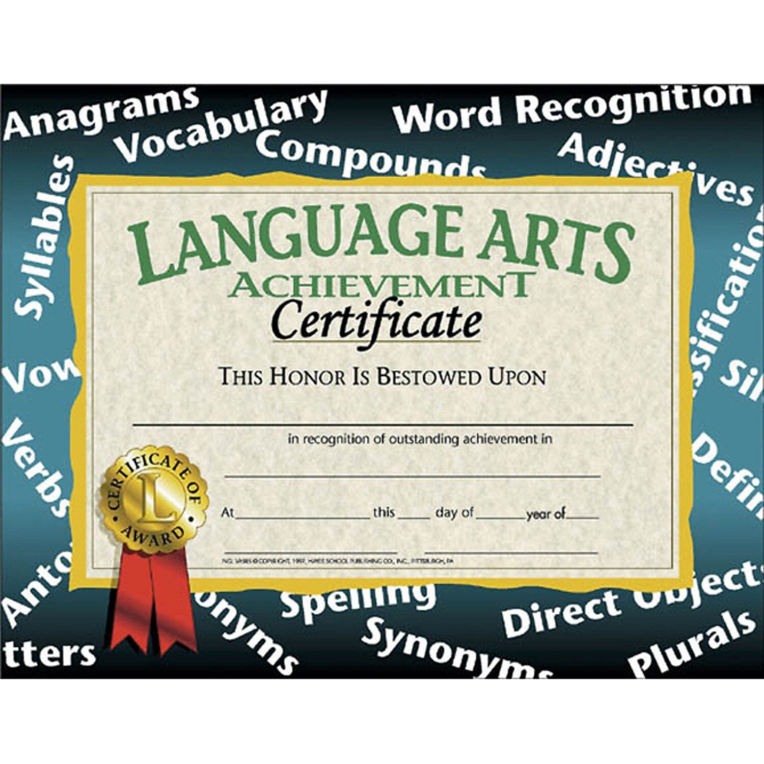 Hayes Publishing Language Arts Achievement Certificate, 30/Pack, 3/Bundle (H-VA585-3)