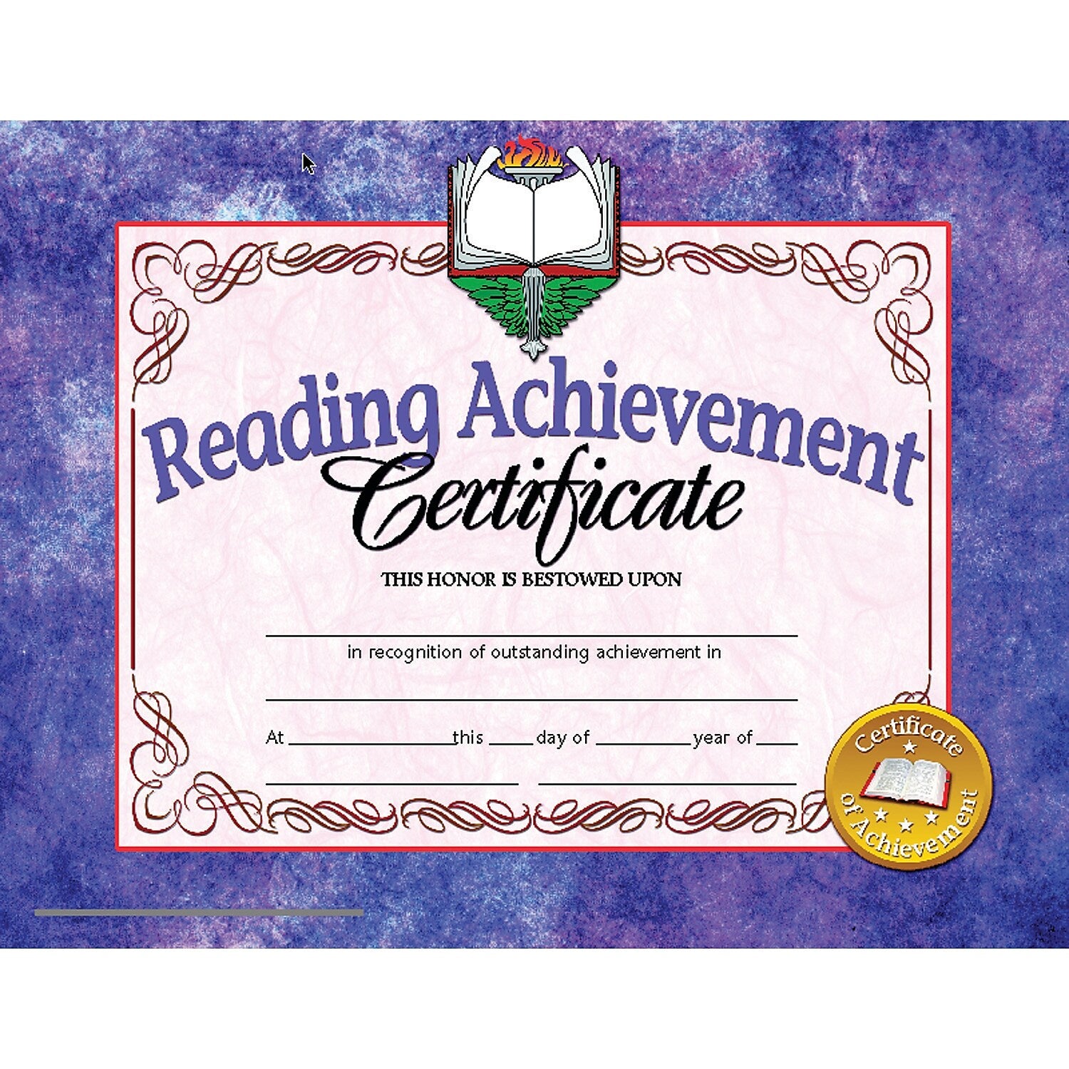 Hayes Publishing Reading Achievement Certificate, 30 Per Pack, 3 Packs (H-VA677-3)