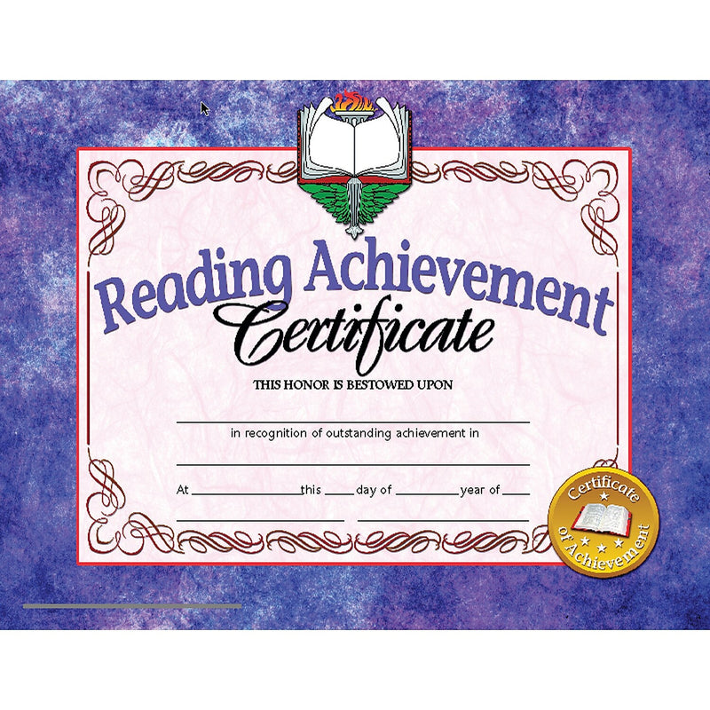 Hayes Publishing Reading Achievement Certificate, 30 Per Pack, 3 Packs (H-VA677-3)