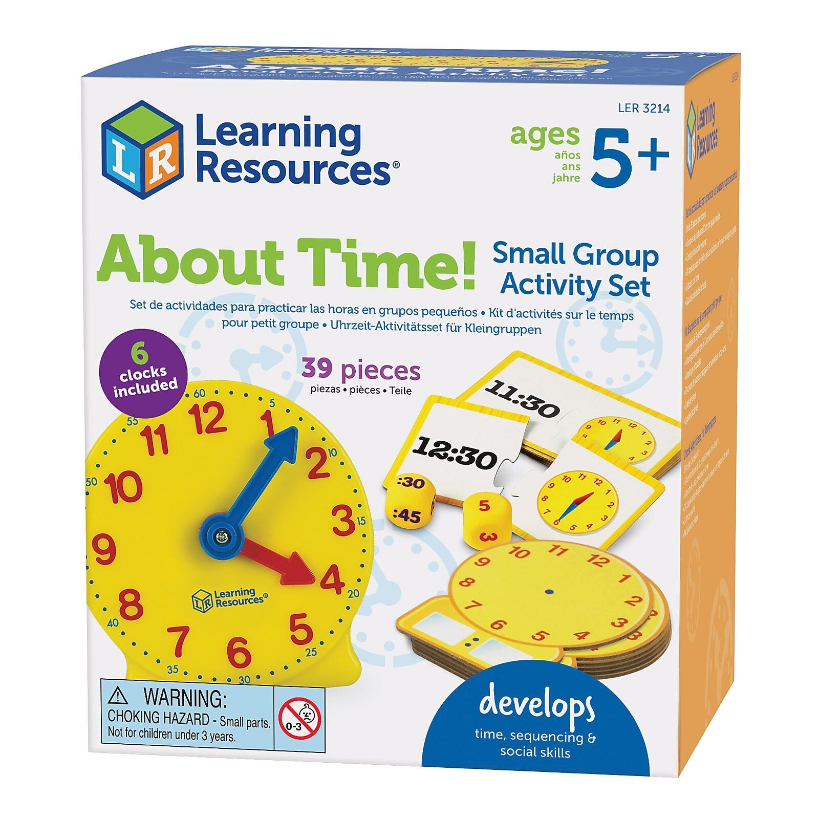 Learning Resources About Time! Small Group Activity Set, Multicolored (LER3214)