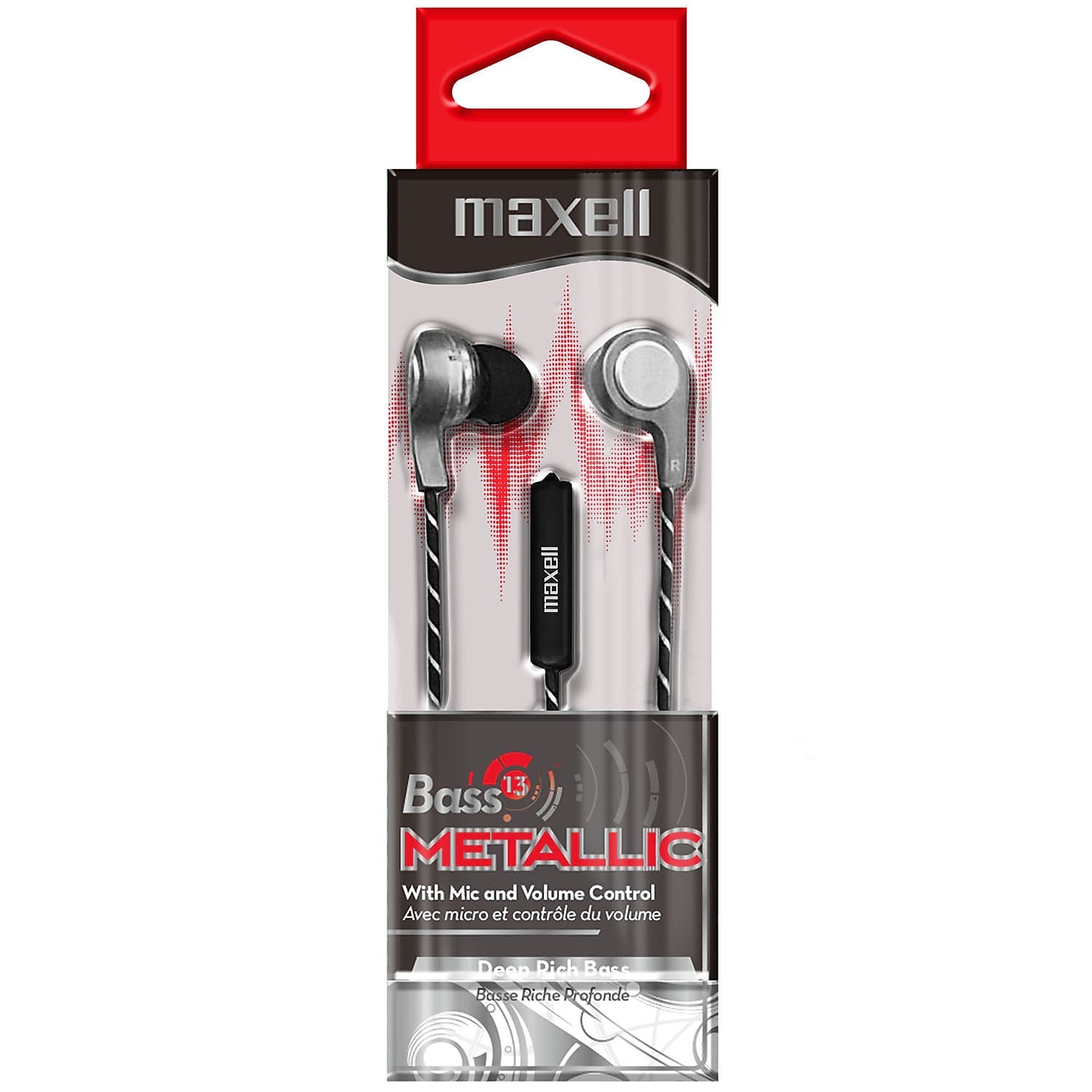 Maxwell Bass13 Earbuds, Metallic Silver (MAX199600)