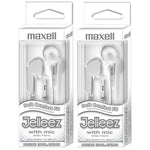 Maxell Jelleez Soft Earbuds with Mic, White, 2/Bundle (MAX199728-2)