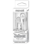 Maxell Jelleez Soft Earbuds with Mic, White, 2/Bundle (MAX199728-2)