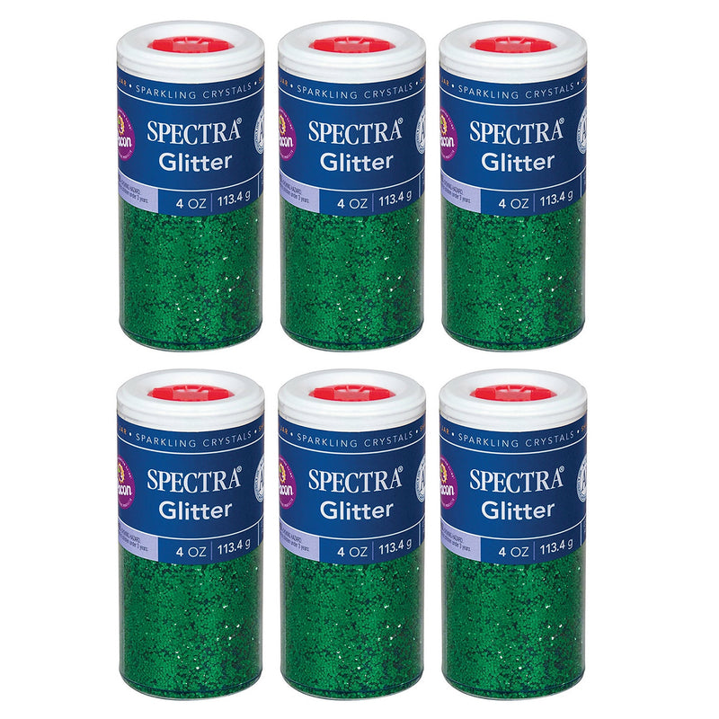 Spectra Glitter, Green, 4 oz./Jar, 6 Jars (PAC91660-6)