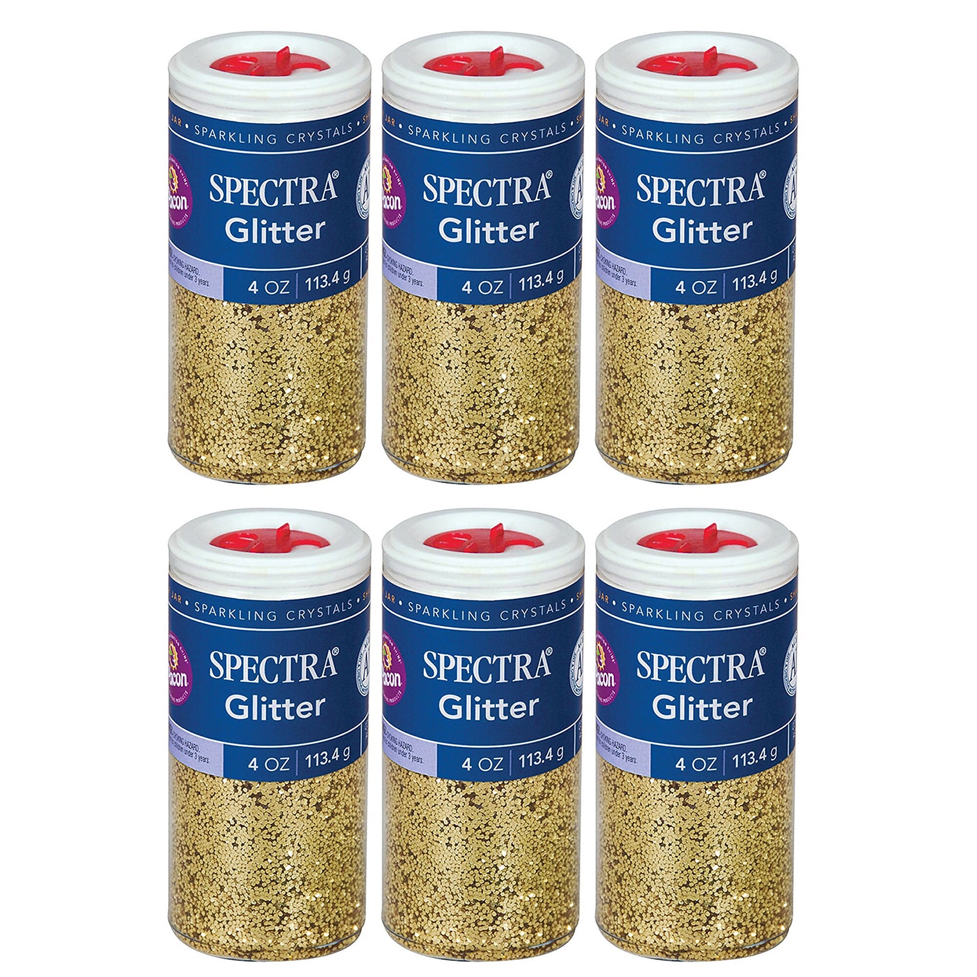 Spectra Glitter, Gold, 4 oz./Jar, 6 Jars (PAC91680-6)