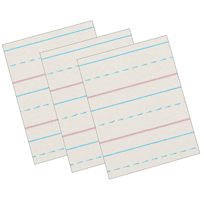 Zaner-Bloser 8" x 10.5" Newsprint Handwriting Paper, 1/2" x 1/4" x 1/4" Ruled, 500 Sheets/Pack, 3 Packs (PACZP2613-3)