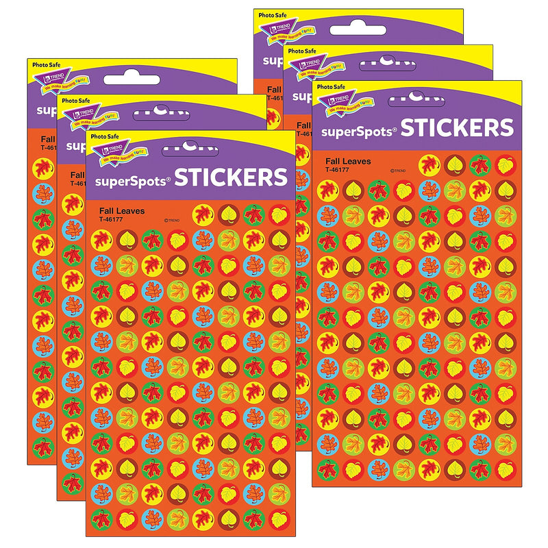 TREND Fall Leaves superSpots Stickers, 800 Per Pack, 6 Packs (T-46177-6)