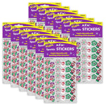 TREND Christmas Joys Sparkle Stickers, 72 Per Pack, 12 Packs (T-63011-12)