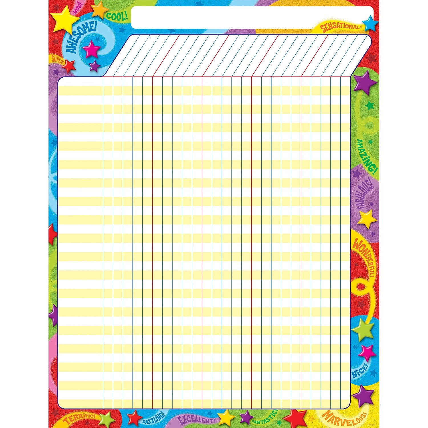 TREND Praise Words 'n Stars Incentive Chart, 17" x 22", Pack of 6 (T-73350-6)