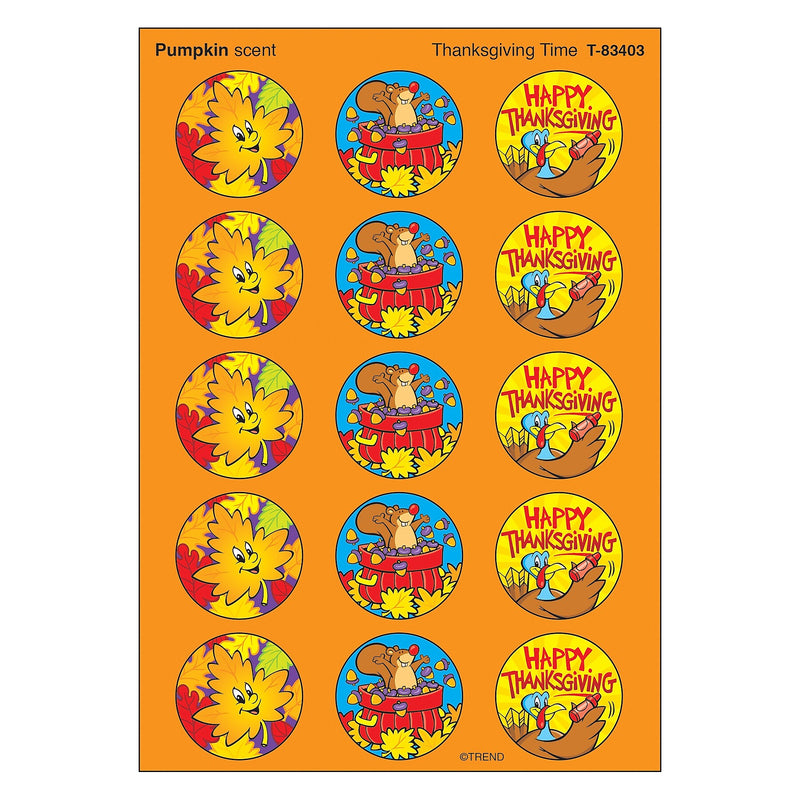 TREND Thanksgiving Time/Pumpkin Stinky Stickers, 60 Per Pack, 6 Packs (T-83403-6)