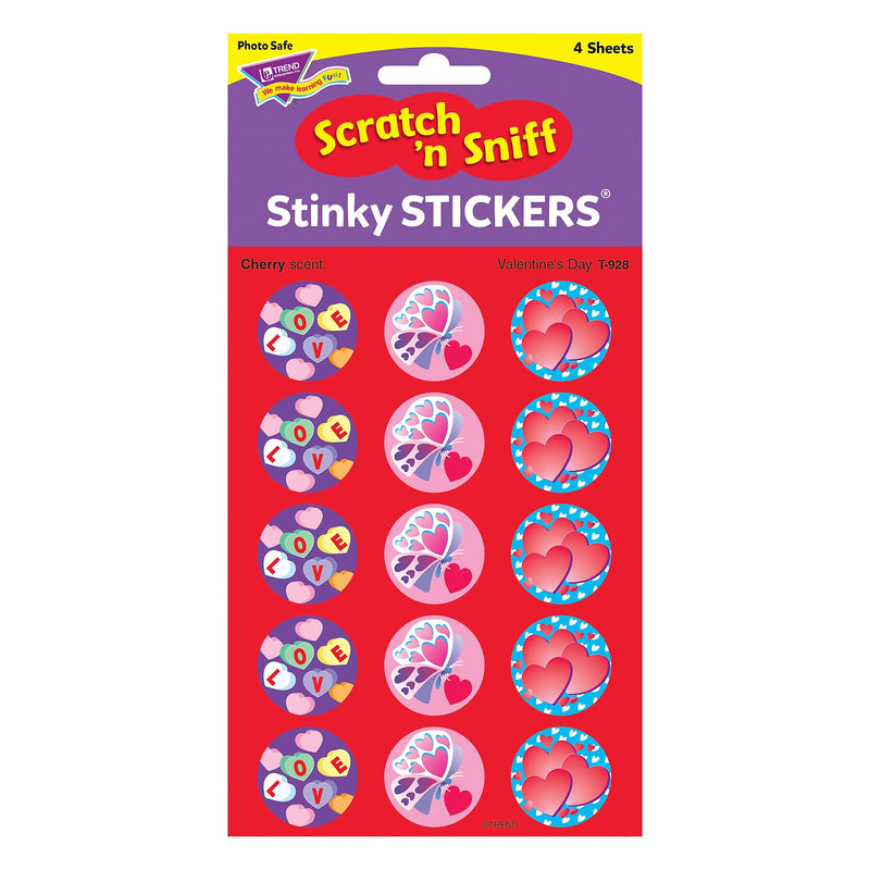 TREND Valentine's Day/Cherry Stinky Stickers, 60 Per Pack, 6 Packs (T-928-6)