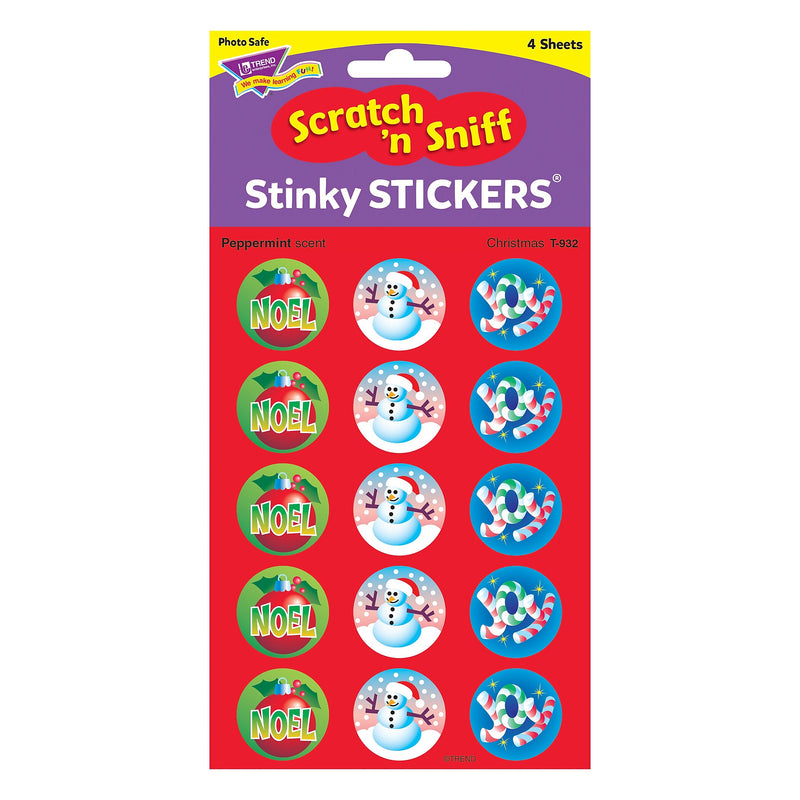 TREND Christmas/Peppermint Stinky Stickers, 60 Per Pack, 6 Packs (T-932-6)
