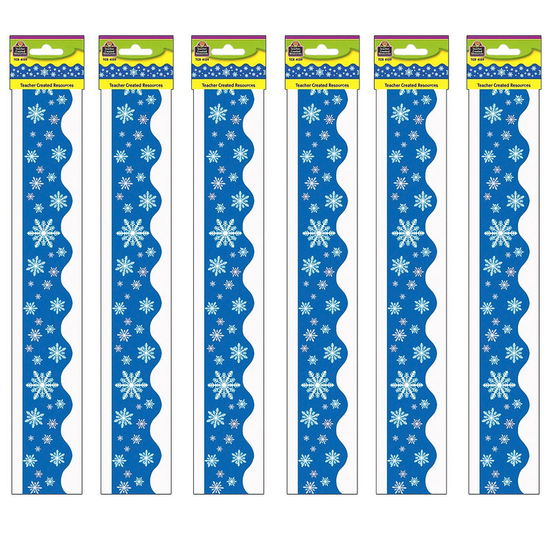Teacher Created Resources Snowflakes Border Trim, 35 Feet Per Pack, 6 Packs (TCR4139-6)