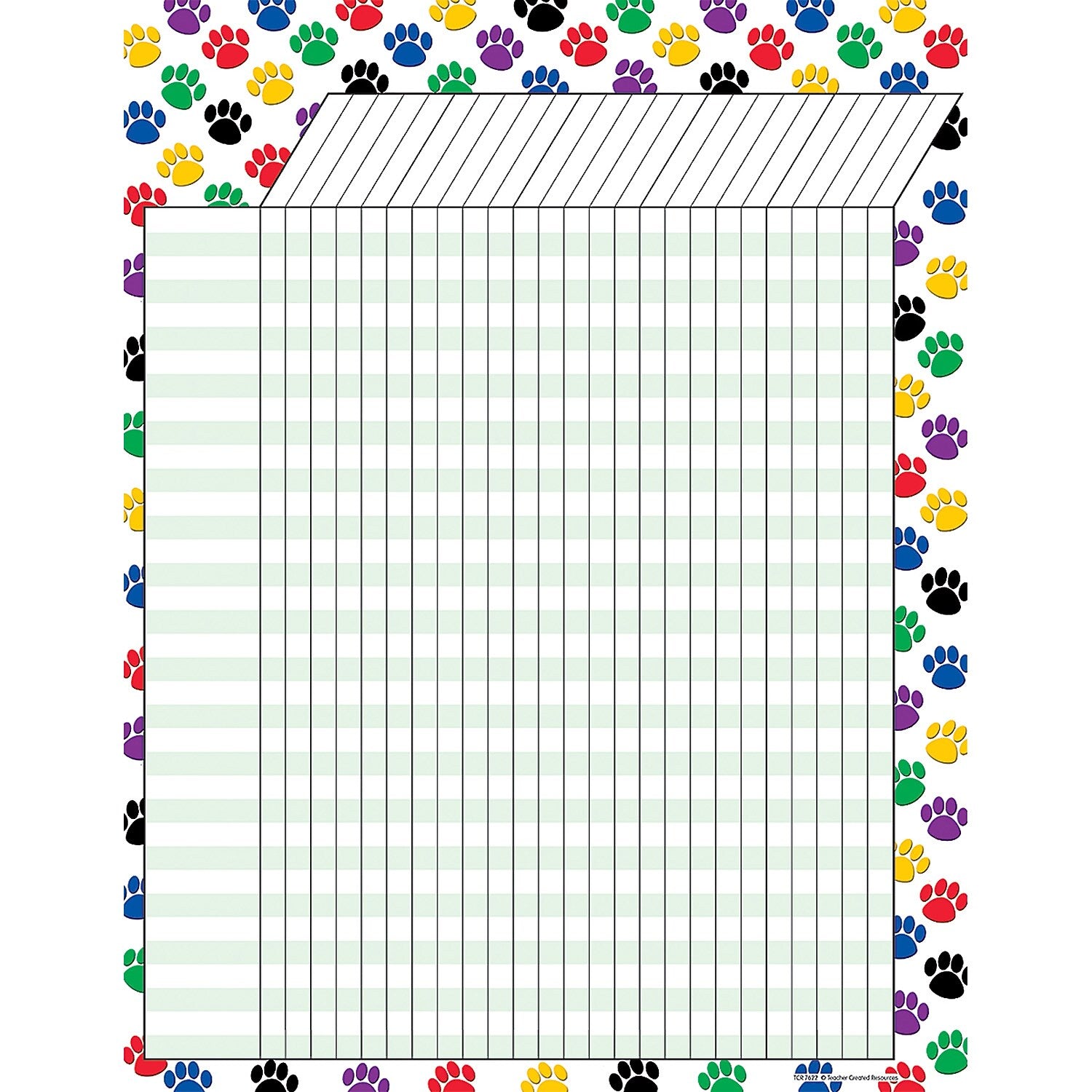 Teacher Created Resources Colorful Paw Prints Incentive Chart, Pack of 6 (TCR7622-6)