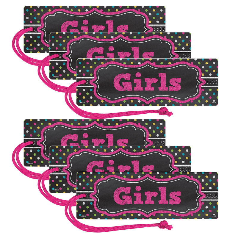 Teacher Created Resources Chalkboard Brights Magnetic Girls Pass, Pack of 6 (TCR77277-6)