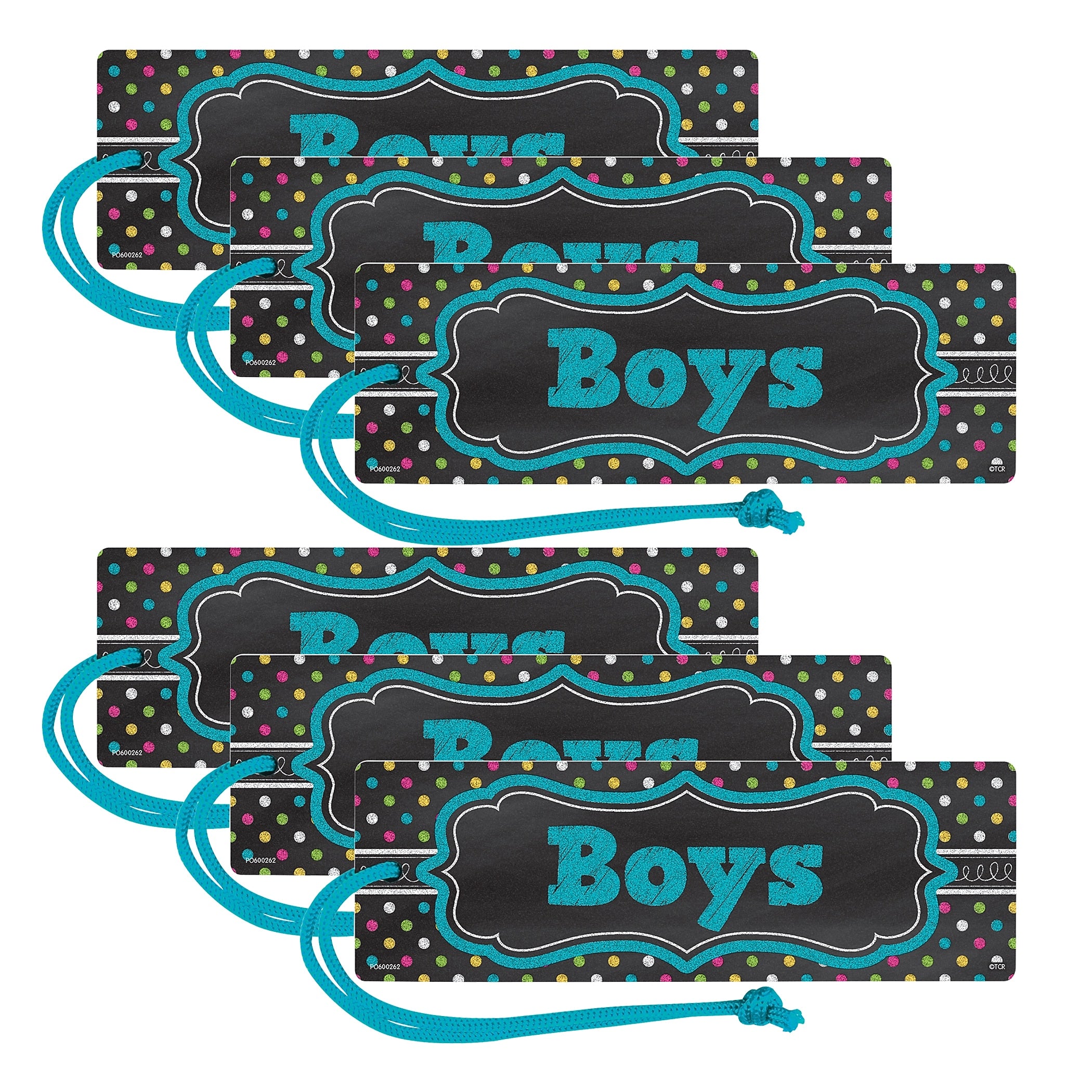 Teacher Created Resources Chalkboard Brights Magnetic Boys Pass, Pack of 6 (TCR77278-6)