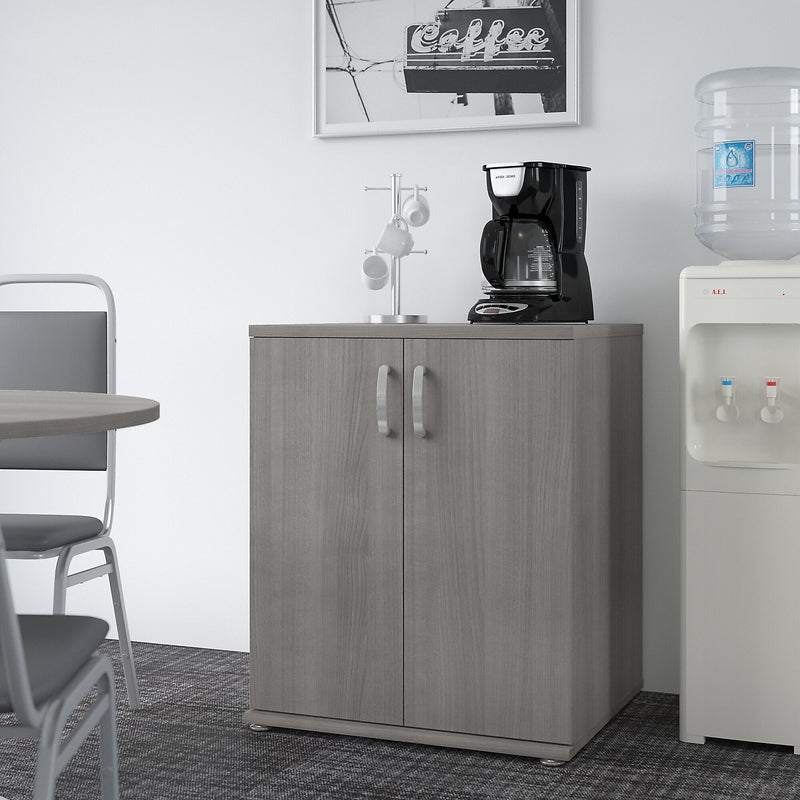 Bush Business Furniture 34" Floor Storage Cabinet with 2 Shelves, Platinum Gray (UNS128PG)