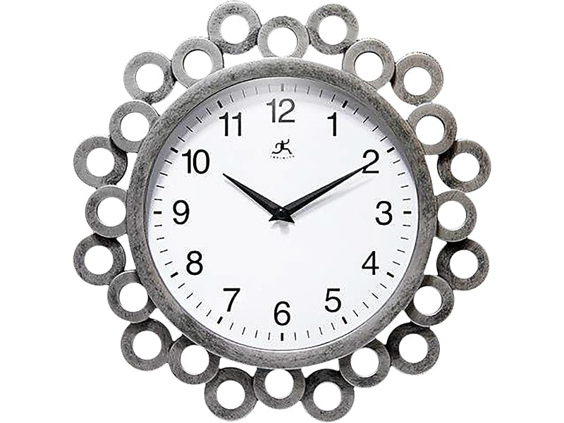 Infinity Instruments Ellipse Wall Clock, 12" (15096AS-3700WH)