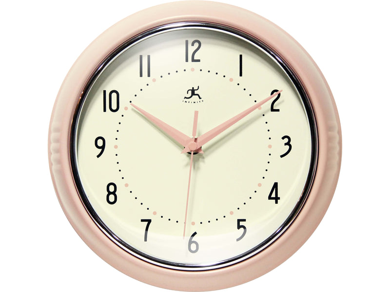 Infinity Instruments Round Retro Wall Clock, 9.5" (10940RB)