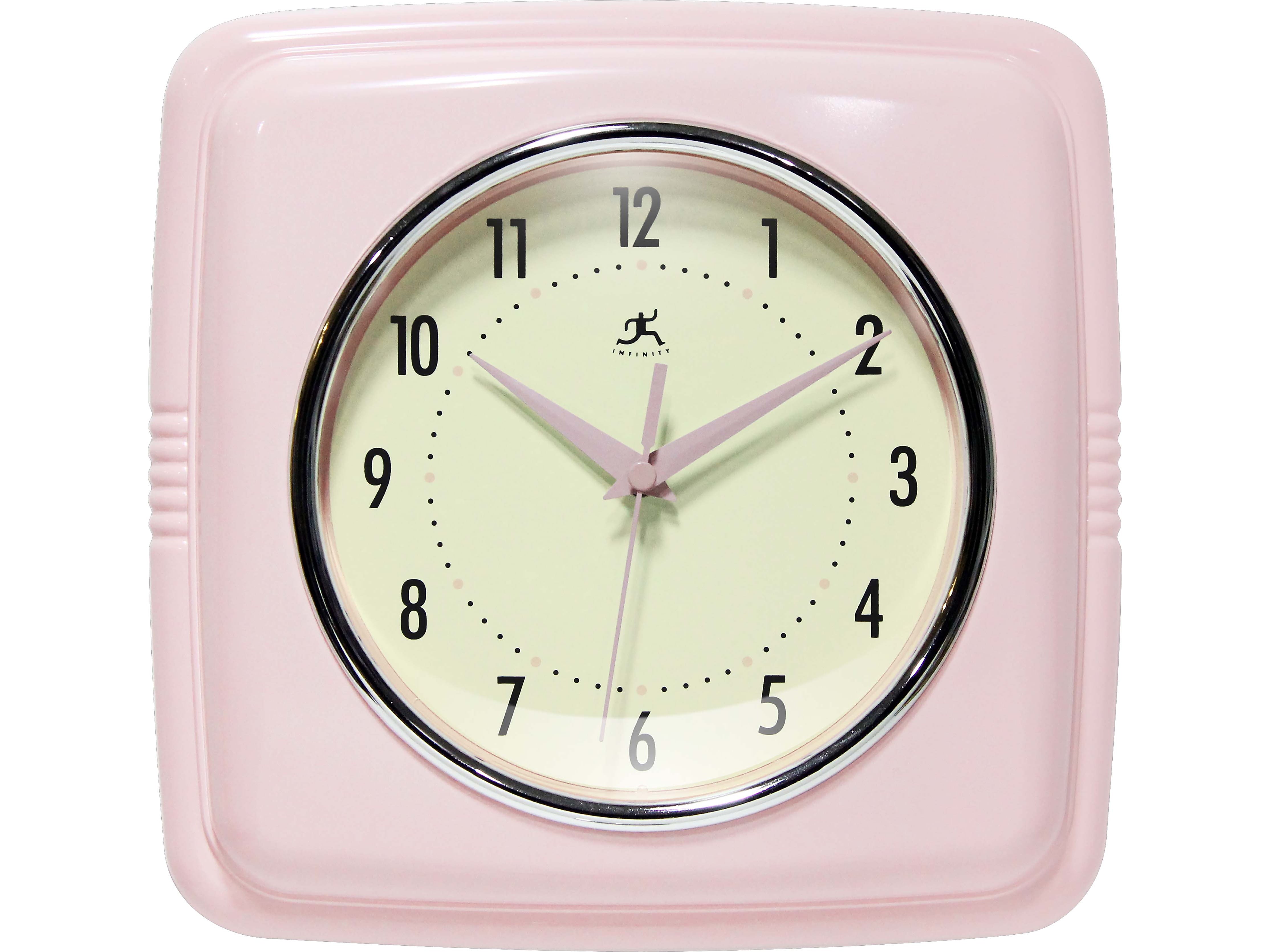 Infinity Instruments Square Retro Wall Clock, 9.25" (13228RB-4103)