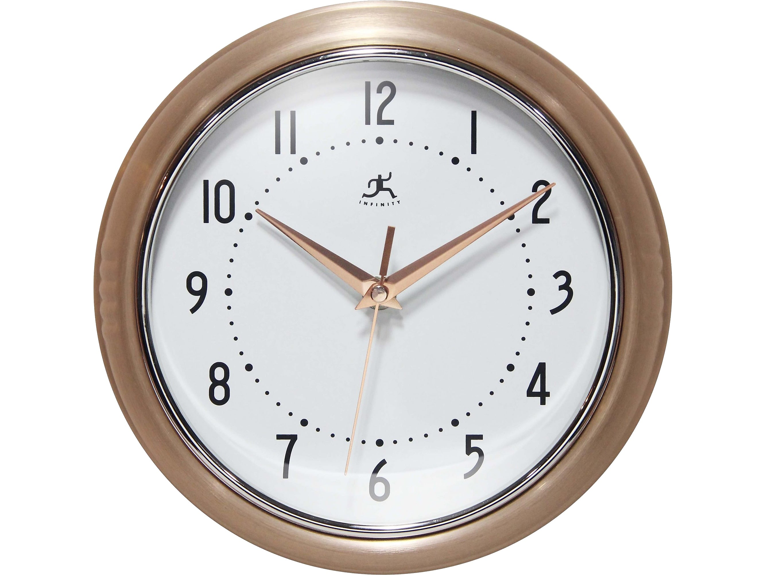 Infinity Instruments Round Retro Wall Clock, 9.5" (10940CR)