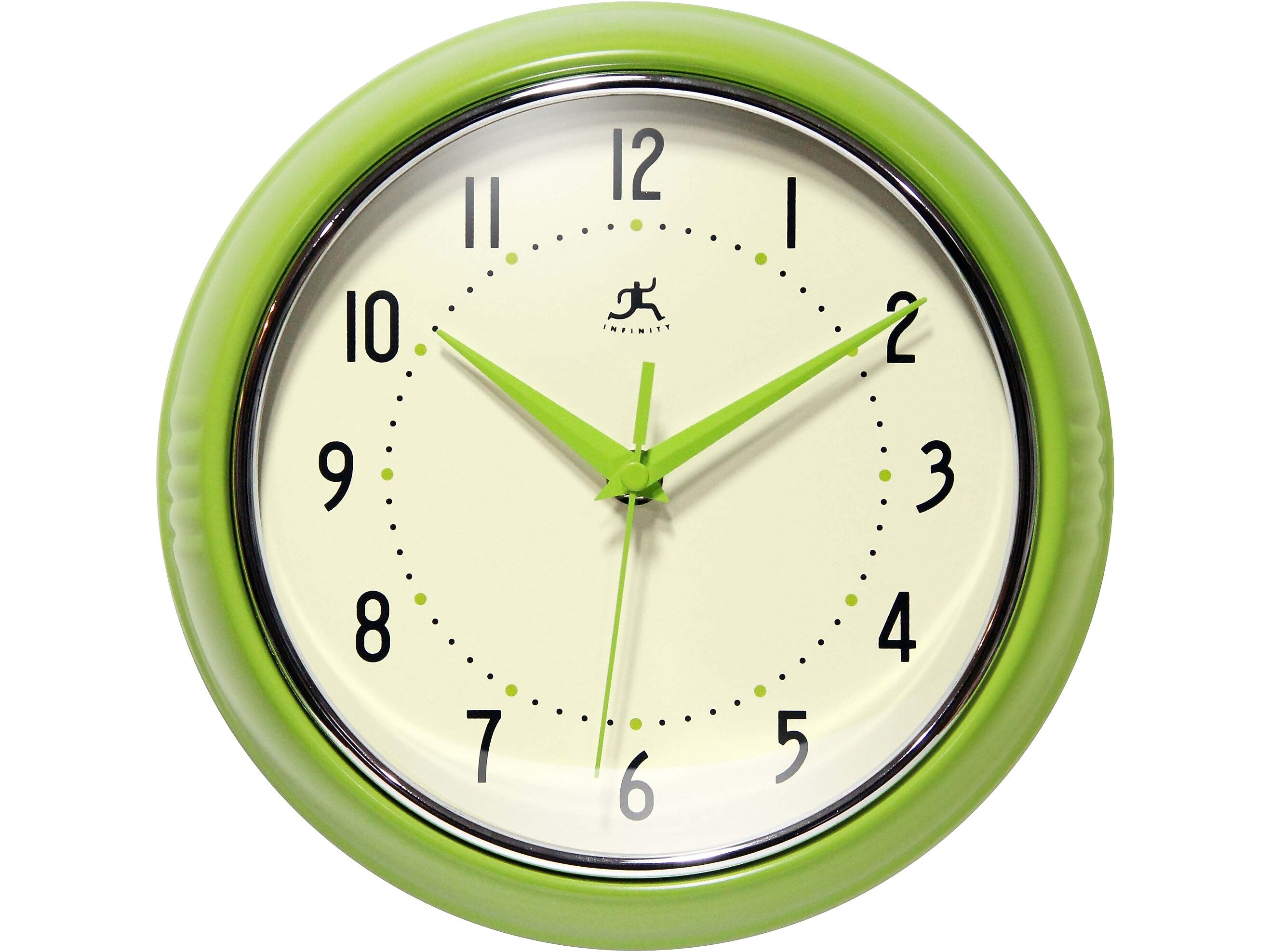 Infinity Instruments Round Retro Wall Clock, 9.5" (10940AN)