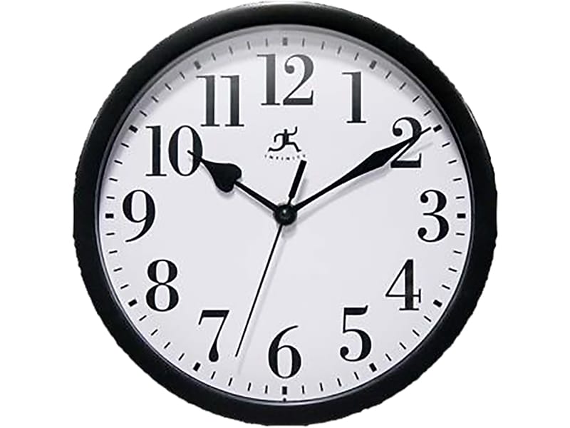 Infinity Instruments Wall Clock, Plastic/Glass, 9.63" (20048BK-4400)