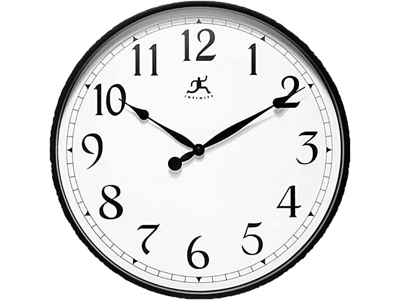 Infinity Instruments Wall Clock, Plastic, 18" (20016BK-1567)