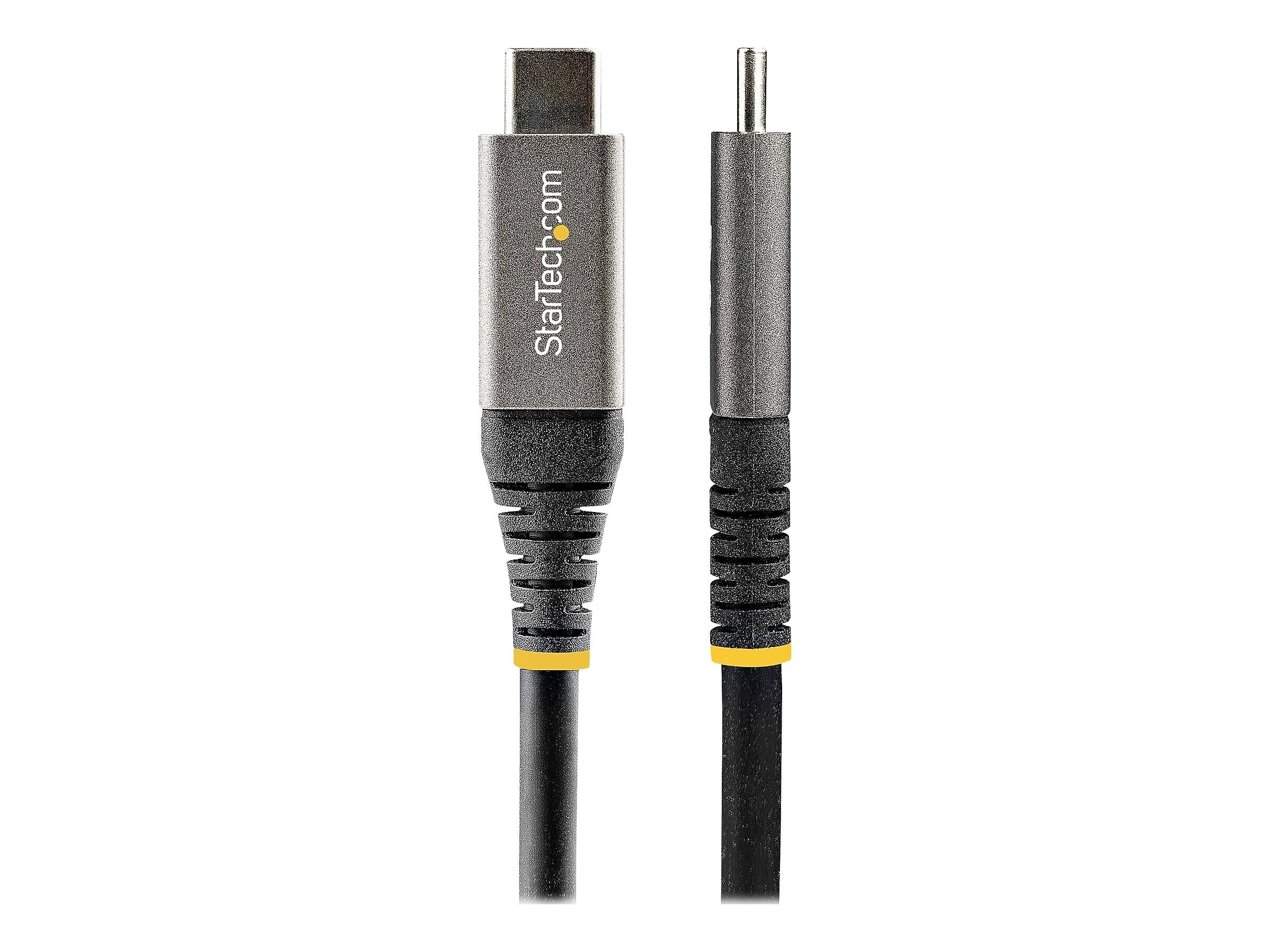 StarTech Thunderbolt Compatible 6.6 ft. USB-C Cable with 100W Power Delivery, Male to Male, Black/Silver (USB315CCV2M)