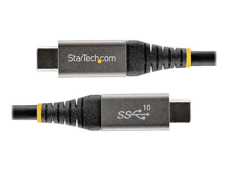 StarTech Thunderbolt Compatible 6.6 ft. USB-C Cable with 100W Power Delivery, Male to Male, Black/Silver (USB315CCV2M)