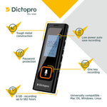 Treblab Dictopro X200 Digital Voice Activated Recorder w/Password Protection, 8GB ()