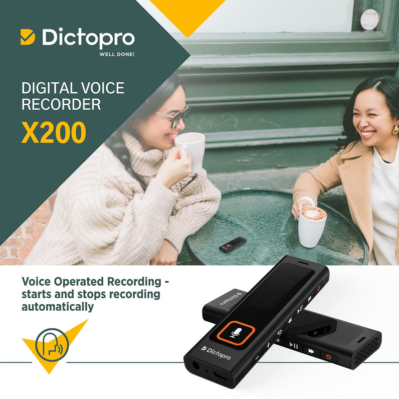 Treblab Dictopro X200 Digital Voice Activated Recorder w/Password Protection, 8GB ()