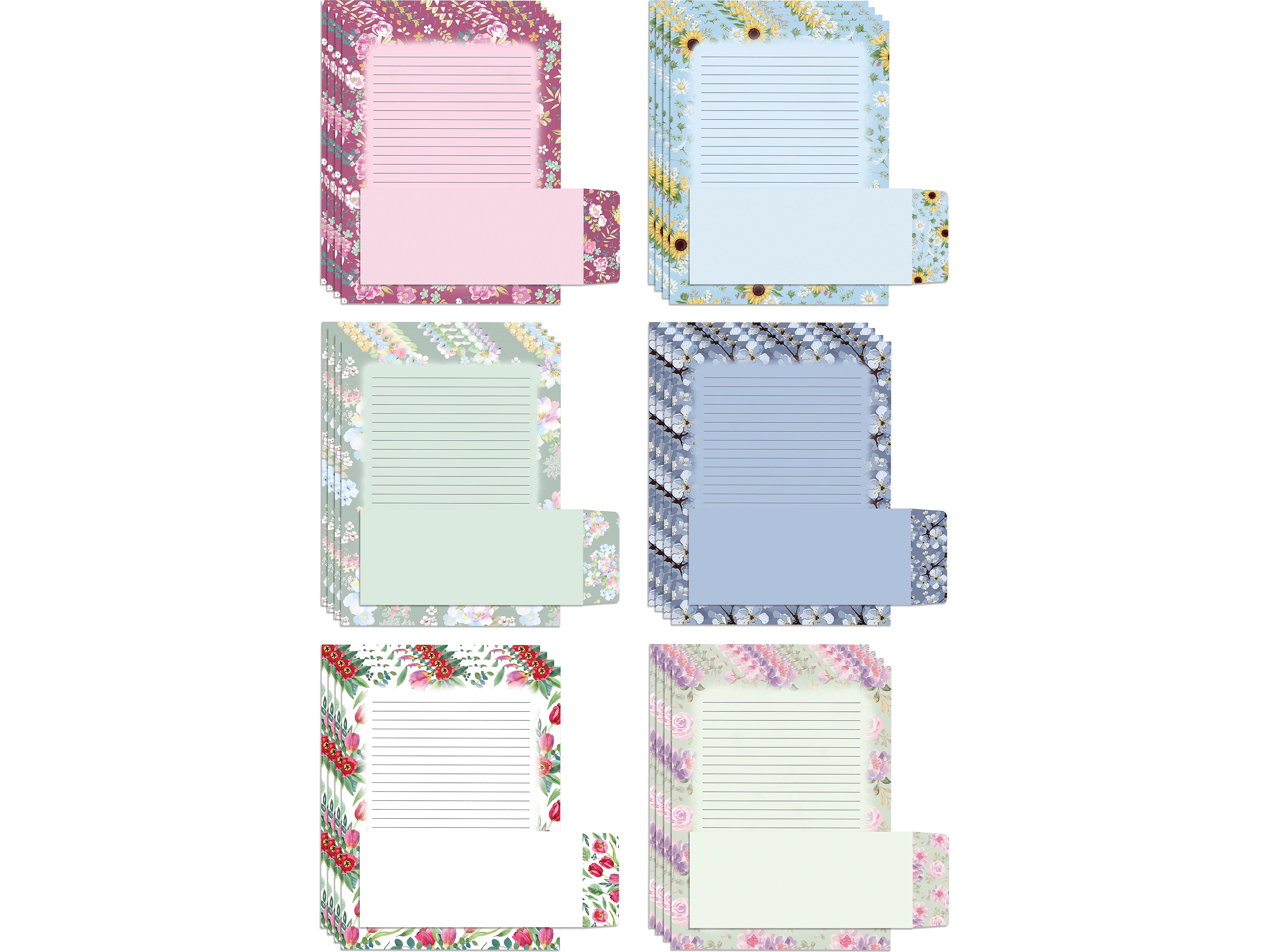 Better Office Stationery Kits, Assorted Floral Designs, 50/Set (63908)