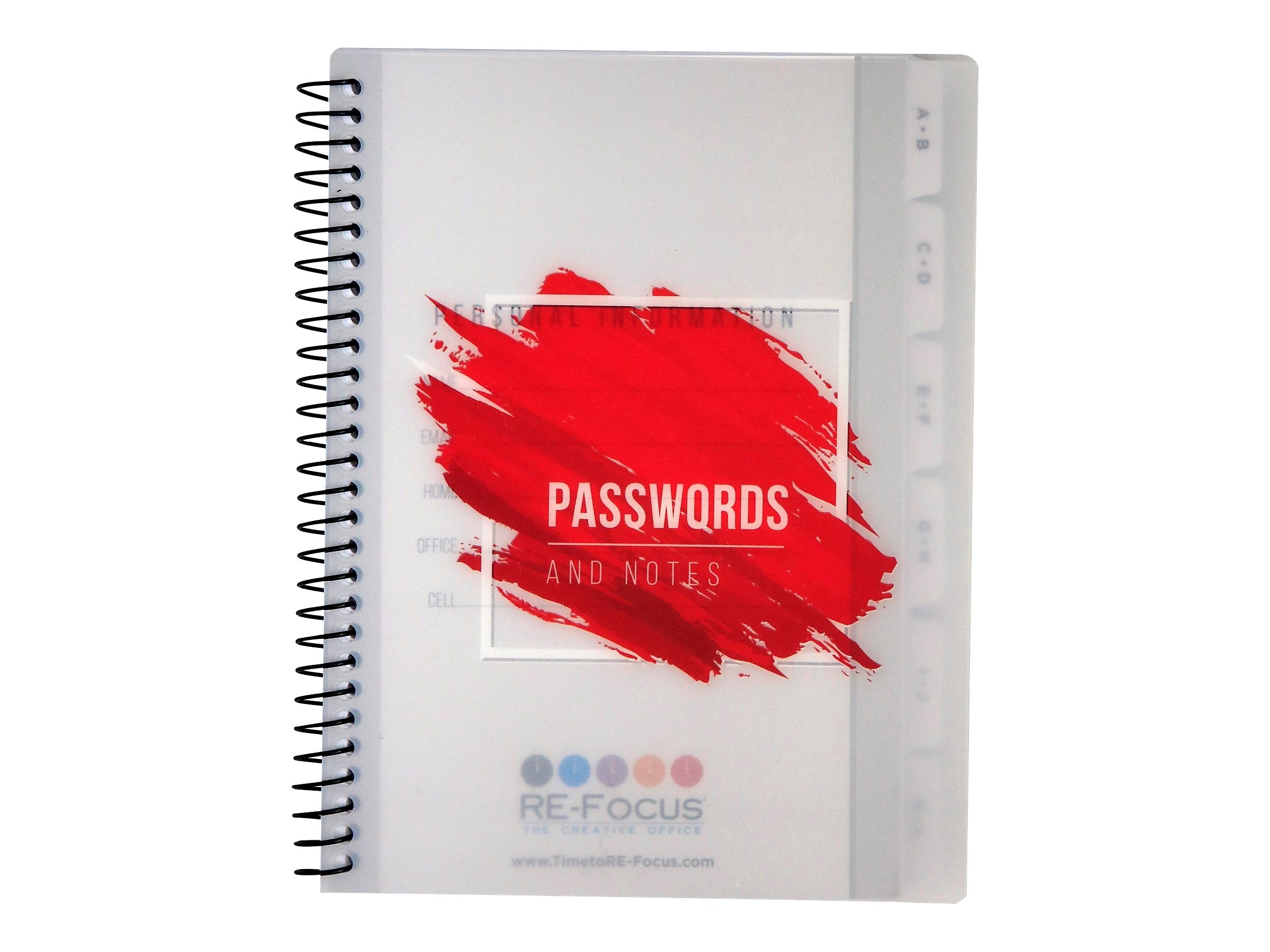 RE-FOCUS THE CREATIVE OFFICE Mini Password Book, Red (11004)