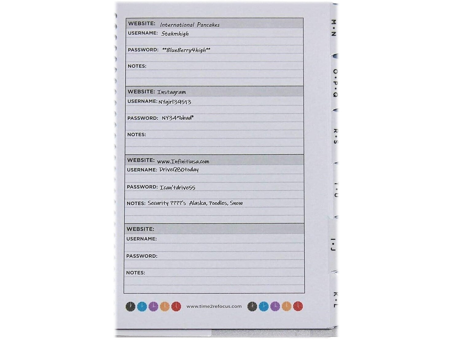 RE-FOCUS THE CREATIVE OFFICE Mini Password Book, Red (11004)