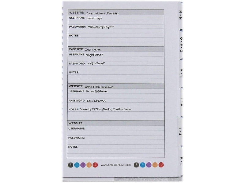 RE-FOCUS THE CREATIVE OFFICE Mini Password Book, Red (11004)