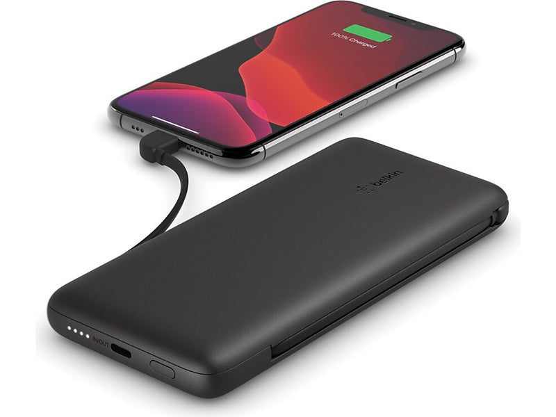 Belkin BOOST CHARGE Plus USB-C Power Bank with Cables, 23W, 10000 mAh, Black (BPB006BTBLK)
